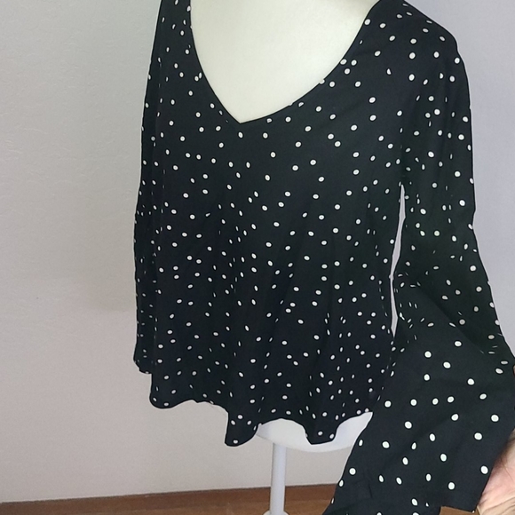 NWT Roxy black & white polka dot crop top small - Picture 6 of 10